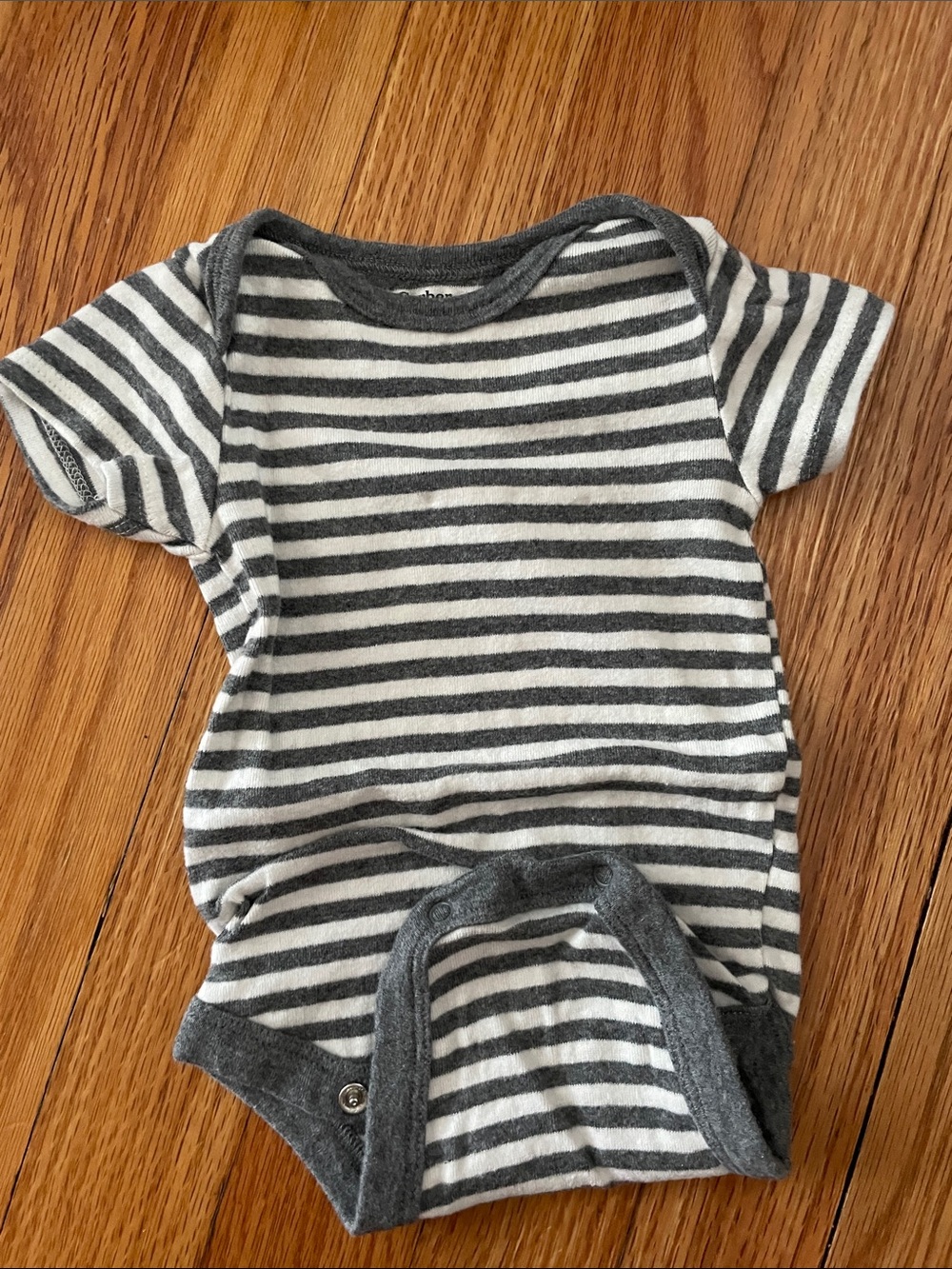 Gerber Gray and White Striped Baby Bodysuit
